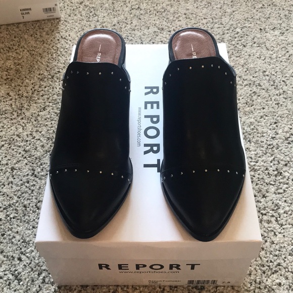 Report Shoes - Black leather mules Report Shoes - Black leather mules